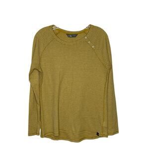 Northface Womens Long Sleeve Yellow Striped Top Size L